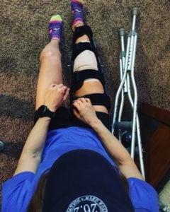 Recovery Photo with Crutches