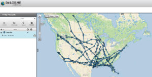 DeLorme tracking map.