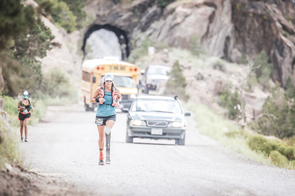 Making my way to the finish of stage 1 – Photo credit Sportograf
