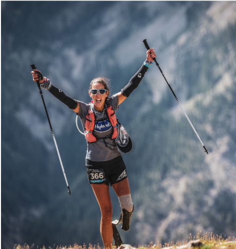 Happy to have made it to the top of Hope Pass – Photo credit Sportograf