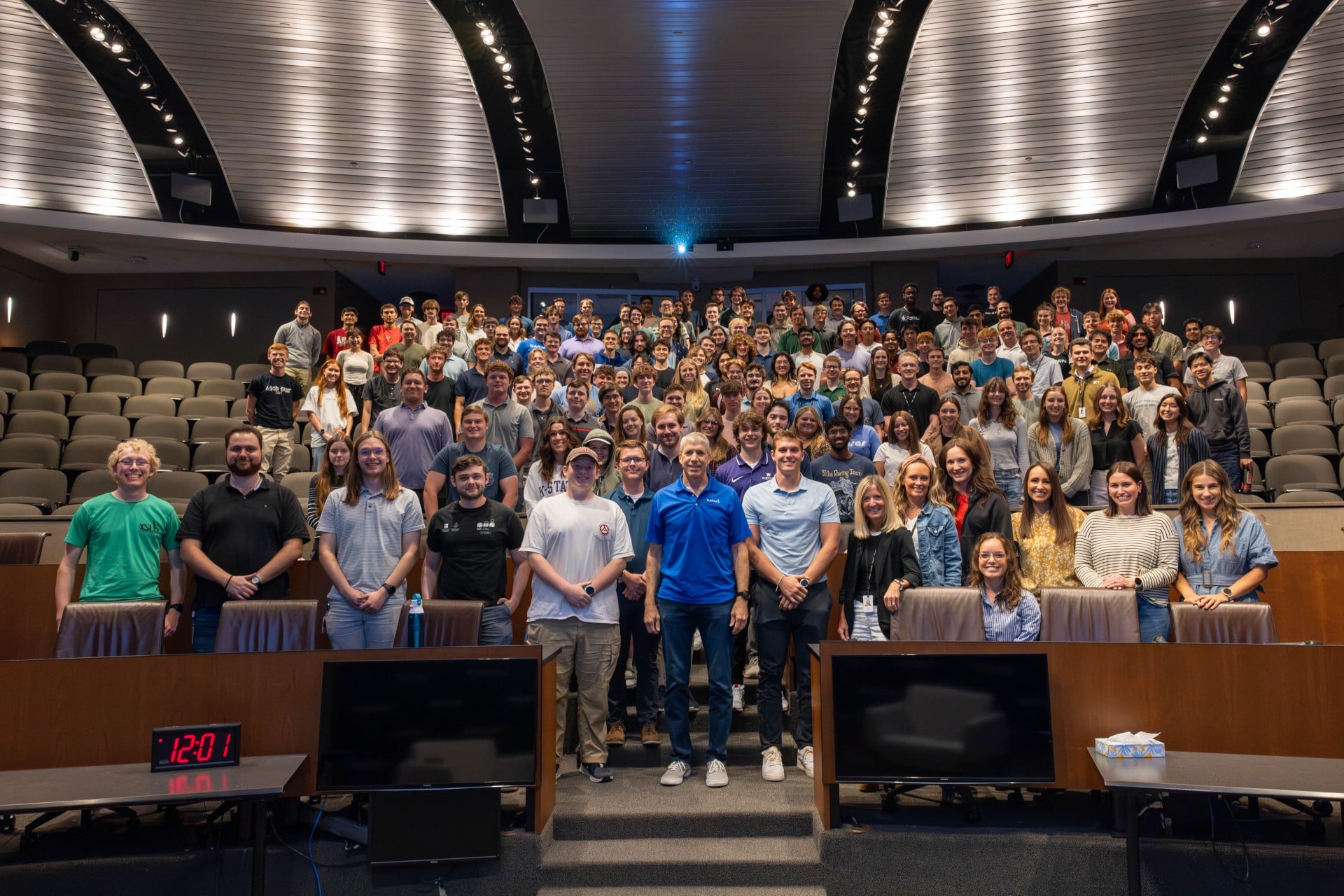 Garmin interns and Garmin CEO Cliff Pemble