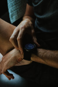 Jake Catterall starts the "navigate" feature on his Garmin Enduro 2.