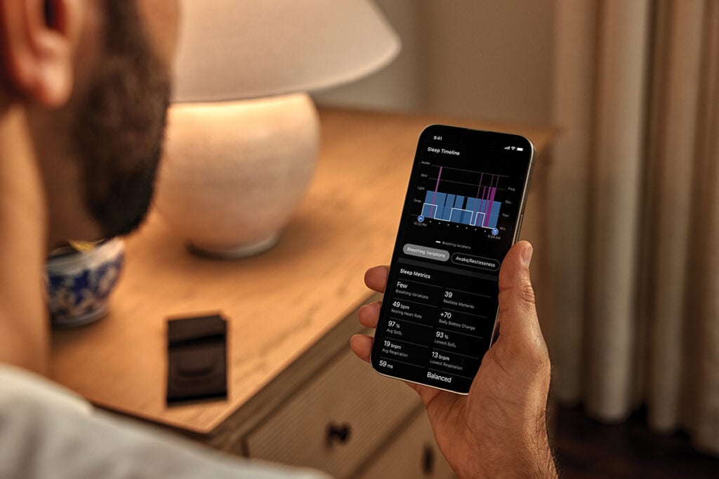 Варіації дихання у даних сну Garmin Connect